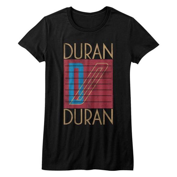 Duran Duran Logo Black Junior Womens T-Shirt - Picture 1 of 4